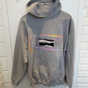 LONELY GHOST Gray Sweater with Multicolor Trim